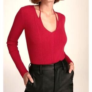 NWTFavorite Daughter Take Me Somewhere Red Cable Knit Sweater Size Small